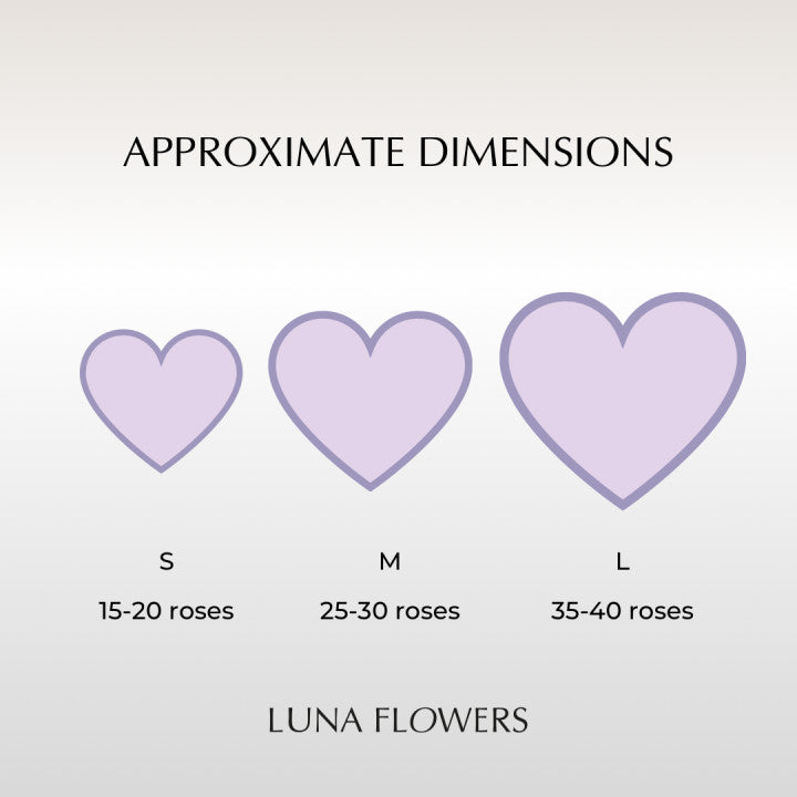 Caja de flores en forma de corazón