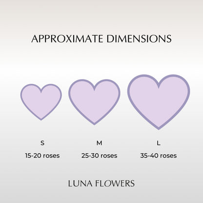 Caja de flores en forma de corazón
