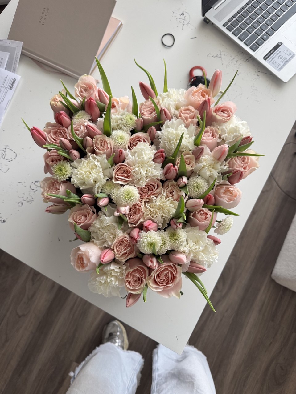 Large Cute Box with Tulips