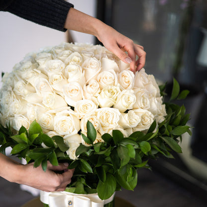 101 rosas blancas estilo gala