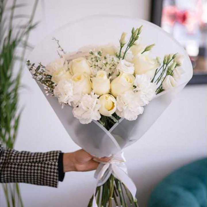Simple Wrapped White Bouquet