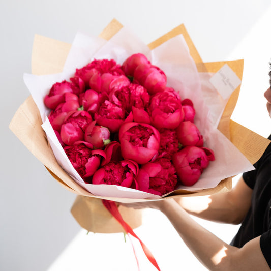 Hot Coral Peonies